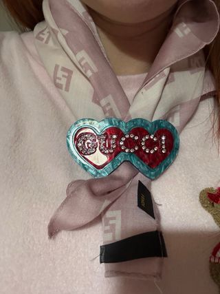 Fermaglio/ferma foulard Gucci cuore strass!