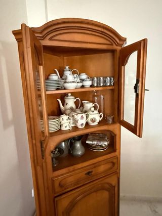 Mueble Rinconera Madera Maciza Cristal