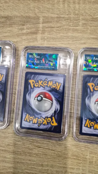 Cartas Pokémon iniciales Base Set Español grade 8