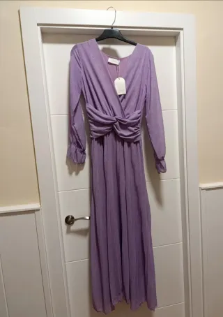 Vestido largo lavanda
