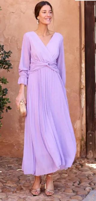 Vestido largo lavanda