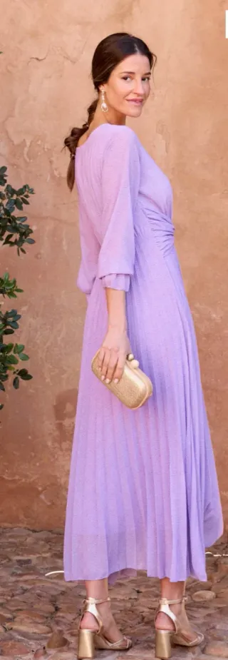 Vestido largo lavanda