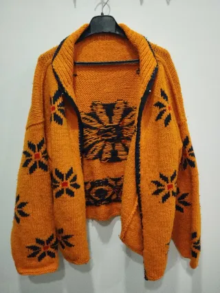 Chaqueta lana vintage oversize naranja
