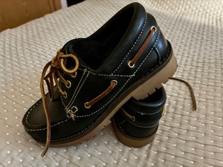 Náuticos niño piel azul marino y marrón num 35