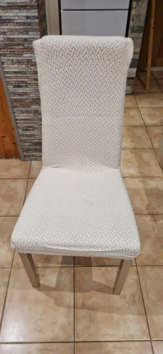 6 Sillas de comedor grises de tela precio por unid