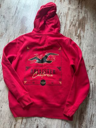 Sudadera Hollister Roja con Diseño