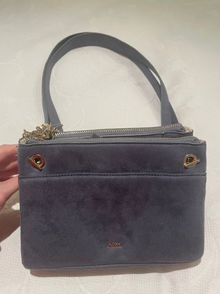 Bolso azul de ante