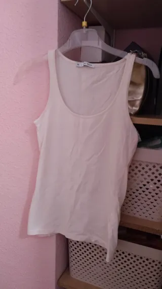 Camiseta sin mangas blanca XS