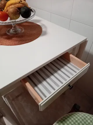 Mesa comedor-cocina madera blanca