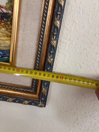 Cuadro Pintura Paisaje Lago Casa