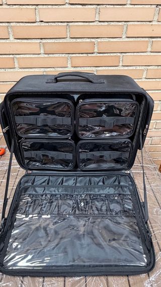 Maletín de belleza con ruedas y organizadores