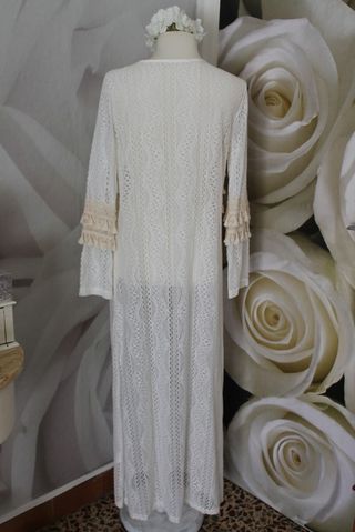 Kimono Ibicenco Largo Blanco/Beige