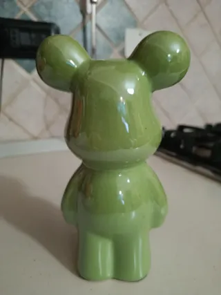 Statuetta Orso Bear Tognana Verde Iridescente