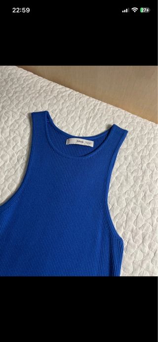 Vestido Mango Azul Marino Mujer