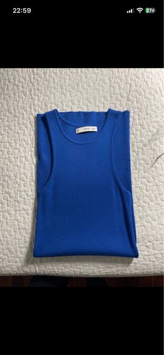 Vestido Mango Azul Marino Mujer