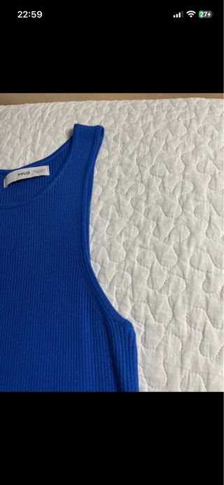 Vestido Mango Azul Marino Mujer