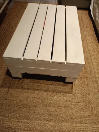 Mesa de centro de palets blanca