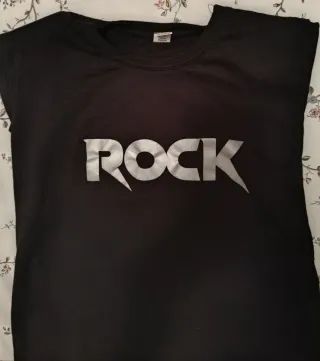 Leggings plateados y camiseta rock T. 9 años