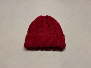 Gorro lana unisex rojo trenzado