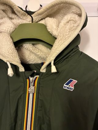 Giubbotto K-Way Verde Militare Taglia M