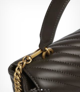 Bolso Pinko Love Lady Puff Cuero Negro.