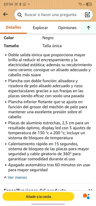 Plancha de pelo lisa