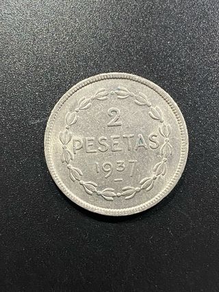 Moneda 2 pts Euskadi 1937, 50 cts del 37 y 25 de27