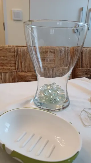 Lote baño: piedras, vasos y adornos