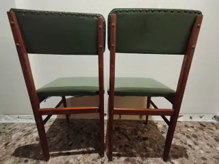 Pareja sillas Vintage de madera y piel