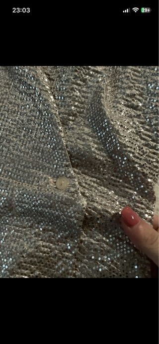 Vestido plateado mujer