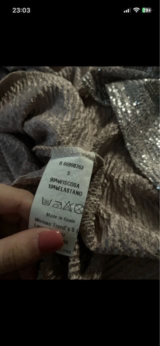 Vestido plateado mujer