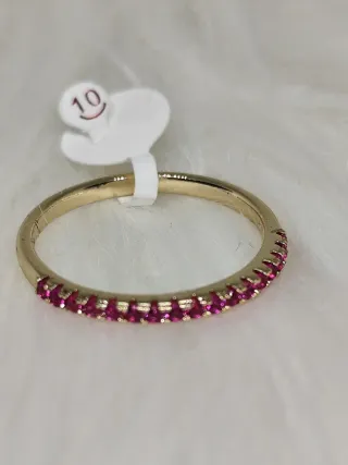 Anillo Oro Laminado 14k con Circonitas Rosas