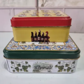 Lote 2 Cajas metálicas y Botellita Tio Pepe.