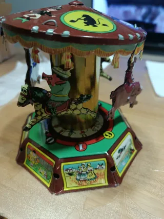 MAQUINA  de coser antigua de chapa TREN- BICICLETA