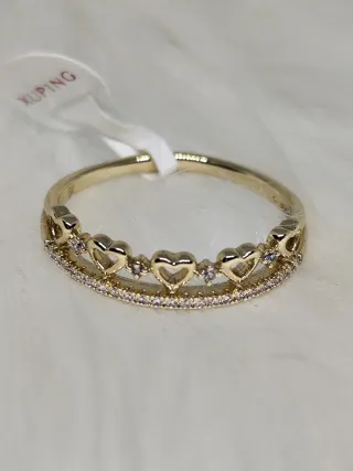 Anillo Oro Laminado 14k Corazones Xuping