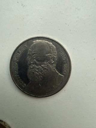 Moneda 5 Francos Suizos 1990