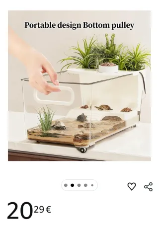 Tortuguera con rampa y comedero