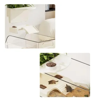 Tortuguera con rampa y comedero