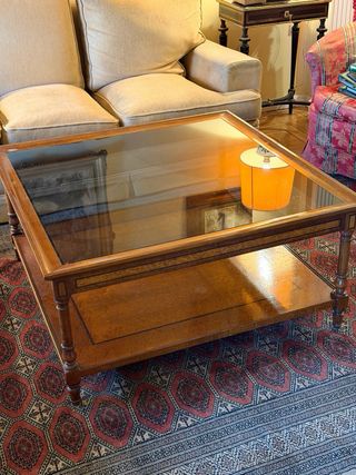 Mesa de centro madera y cristal