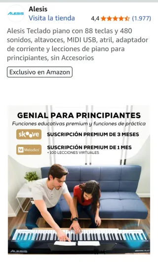 Teclado de piano nuevo a estrenar