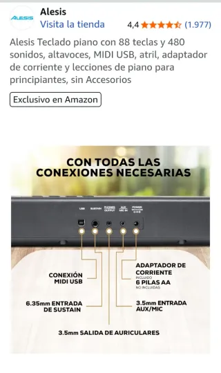 Teclado de piano nuevo a estrenar