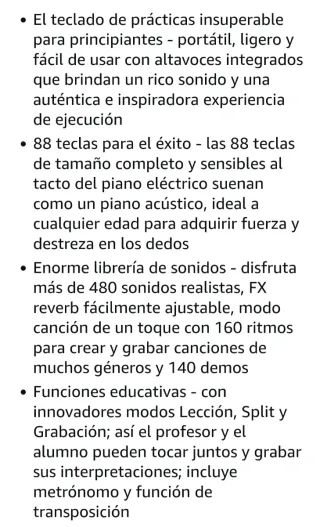 Teclado de piano nuevo a estrenar