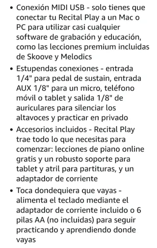 Teclado de piano nuevo a estrenar