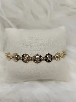 Pulsera Oro Laminado 14k Flores