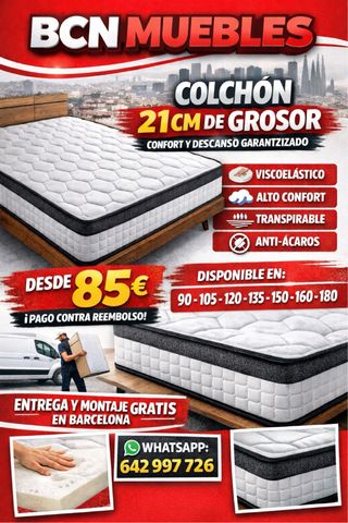 Colchón viscoelástico 21 cm desde 85€