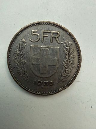 Moneda 5 Francos Suizos 1932 Plata