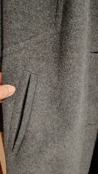 Abrigo largo gris mujer, marca imagen femenina