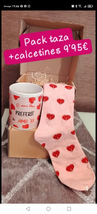 Pack Taza + Calcetines en cajita regalo