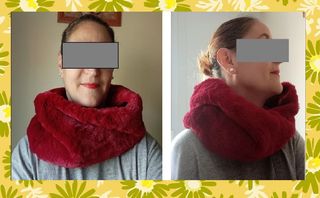 Bufanda circular braga cuello rojo burdeos Nueva