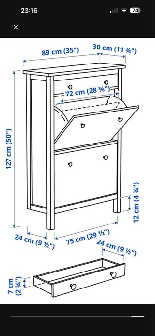 Zapatero Ikea Hemnes Blanco